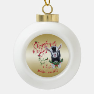Adorno De Cerámica Tipo Bola GOAT   Navidades Desean Bebés De Cabra Bebé Nigeri