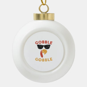 Adorno De Cerámica Tipo Bola Gobble Gobble Turquía Día de Acción de Gracias reg