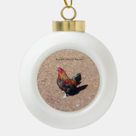 Adorno De Cerámica Tipo Bola Gold Cockerel Rooster ornament