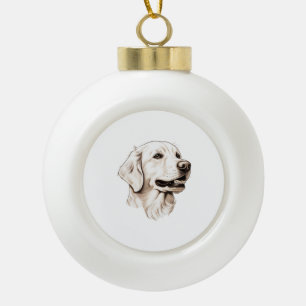 Adorno De Cerámica Tipo Bola Golden Retriever 2