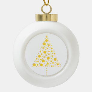 Adorno De Cerámica Tipo Bola Goldene Sterne Weihnachtsbaum