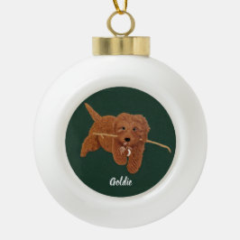 Adorno De Cerámica Tipo Bola Goldie Doodle