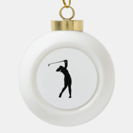 Adorno De Cerámica Tipo Bola Golf Silhouette Ceramic Ball Christmas Ornament Gi