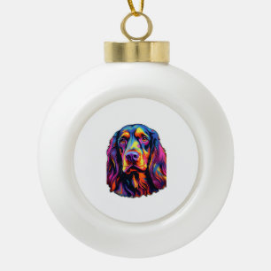 Adorno De Cerámica Tipo Bola Gordon Setter Neon Design