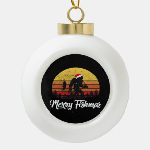 Adorno De Cerámica Tipo Bola Gorila de Navidad Sombrero de Santa Alegre Fishmas