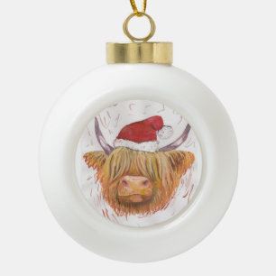 Adorno De Cerámica Tipo Bola gorra de la chuchería del navidad de la vaca de l