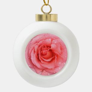 Adorno De Cerámica Tipo Bola Gotas de agua de rosa rosa roja romántica