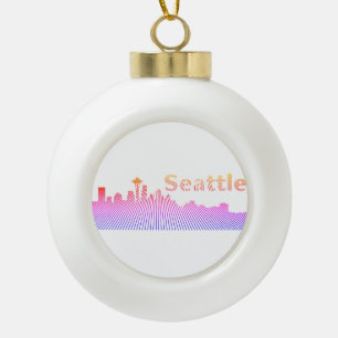 Adorno De Cerámica Tipo Bola Gráfico del perfil del perfil de Seattle
