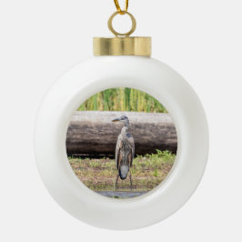 Adorno De Cerámica Tipo Bola Gran garza azul en el lago Champlain