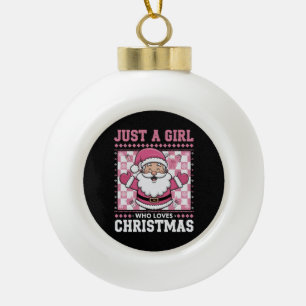 Adorno De Cerámica Tipo Bola Groovy, sólo un Chica que ama a los Navidades Navi