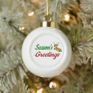 Adorno De Cerámica Tipo Bola Guión de los saludos de las estaciones: Navidades