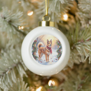 Adorno De Cerámica Tipo Bola Guirnalda de Navidad de Tervuren belga a la acuare
