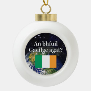 Adorno De Cerámica Tipo Bola ¿Hablas irlandés en irlandés? Bandera y Tierra