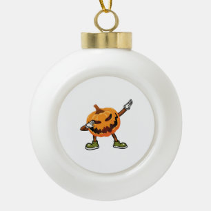 Adorno De Cerámica Tipo Bola Halloween Dabbing Jack O Lantern Calabaza Hallowee