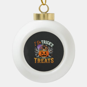 Adorno De Cerámica Tipo Bola Halloween Hago Trucos para Dulces Calabaza