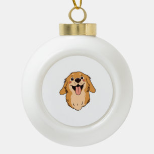 Adorno De Cerámica Tipo Bola Happy Golden Retriever Dog Lover Puppy Retro