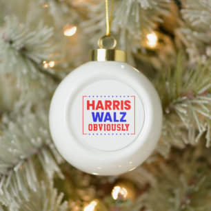 Adorno De Cerámica Tipo Bola Harris Walz obviamente Kamala Harris por el presid