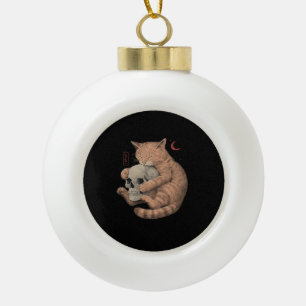 Adorno De Cerámica Tipo Bola Hasta la muerte nos hace el Fiesta Cat Skull Class