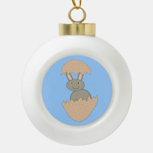 Adorno De Cerámica Tipo Bola Hatching de conejito de huevo Ornamento raro