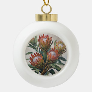 Adorno De Cerámica Tipo Bola Hermosas flores de Protea de Sudáfrica