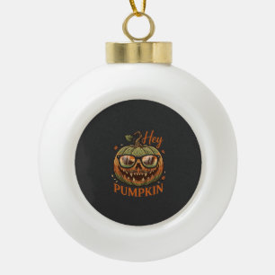 Adorno De Cerámica Tipo Bola Hey Calabaza Halloween Jack Lantern Gafas Bigote