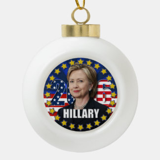 Adorno De Cerámica Tipo Bola Hillary Clinton para el presidente 2016 ornamento