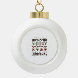 Adorno De Cerámica Tipo Bola Ho Feliz Navidad Cintas de Cuadros de Papá Noel