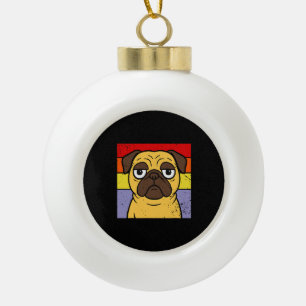 Adorno De Cerámica Tipo Bola Humor agudo de perro picante de pug sarcástico
