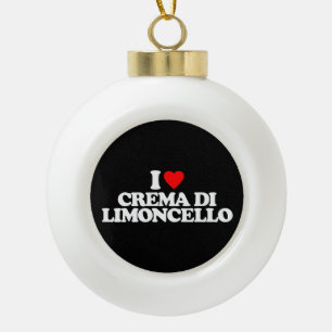 ADORNO DE CERÁMICA TIPO BOLA I LOVE CREMA DI LIMONCELLO