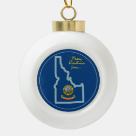 Adorno De Cerámica Tipo Bola Idaho - Ornamento de "Saludos del Estado Gem"