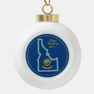 Adorno De Cerámica Tipo Bola Idaho - Ornamento de "Saludos del Estado Gem"
