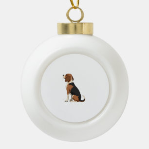 Adorno De Cerámica Tipo Bola Ilustración de vista trasera de perro Beagle vinta
