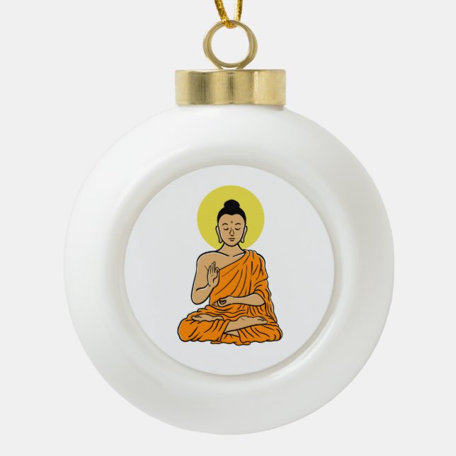Adorno De Cerámica Tipo Bola Imán Buda (Anverso)
