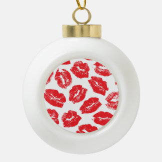Adorno De Cerámica Tipo Bola Imprint Kiss Red Lips: Vieja sin Marea