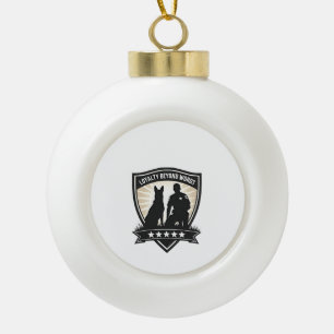 Adorno De Cerámica Tipo Bola Insignia de policía K9 vintage lealtad más allá de