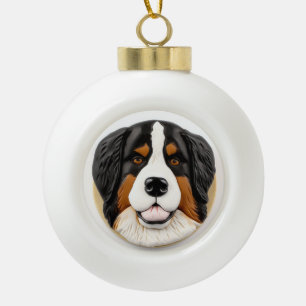 Adorno De Cerámica Tipo Bola Inspiración de Perro de Montaña 3D de Berna