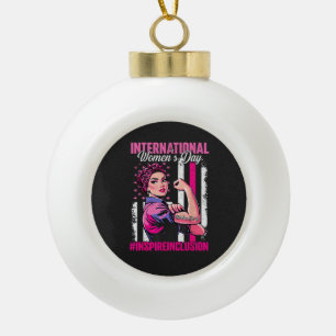 Adorno De Cerámica Tipo Bola Inspirar Inclusión 8 Marzo Internacional 