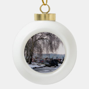 ADORNO DE CERÁMICA TIPO BOLA INVIERNO NARROWBOATS