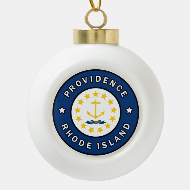 Adorno De Cerámica Tipo Bola Isla Providence Rhode (Anverso)