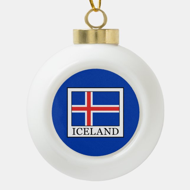 Adorno De Cerámica Tipo Bola Islandia (Anverso)