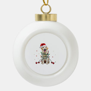 Adorno De Cerámica Tipo Bola Jersey Navideño Feo Perro Boxer Blanco Divertido