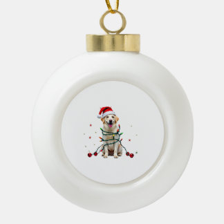 Adorno De Cerámica Tipo Bola Jersey Navideño Feo Perro Boxer Blanco Divertido