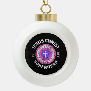 Adorno De Cerámica Tipo Bola Jesucristo es mi superhéroe Jesús