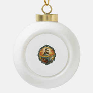 Adorno De Cerámica Tipo Bola Jesús avergonzado tropezando superficie plana públ