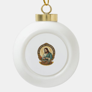 Adorno De Cerámica Tipo Bola Jesús Pelota De Yoga Completamente Desinflada Humo