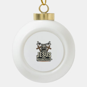 Adorno De Cerámica Tipo Bola Jesús y motocicletas diseño de ciclista cristiano 