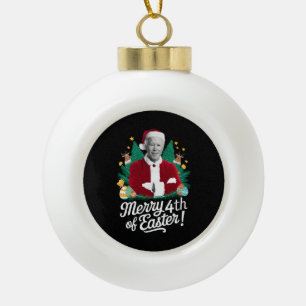 Adorno De Cerámica Tipo Bola Joe Biden Navidad Santa Feliz 4 De Pascua Xmas