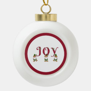 Adorno De Cerámica Tipo Bola Jóvenes Navidades Elves sosteniendo cartas