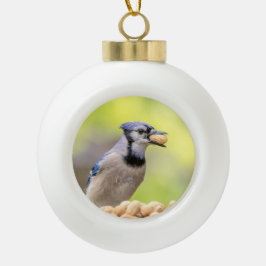 Adorno De Cerámica Tipo Bola Judía azul con un maní