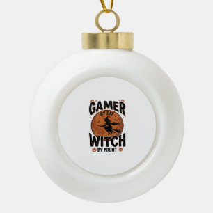 Adorno De Cerámica Tipo Bola Jugador De Día Bruja De Noche Diseño Retro De Jueg